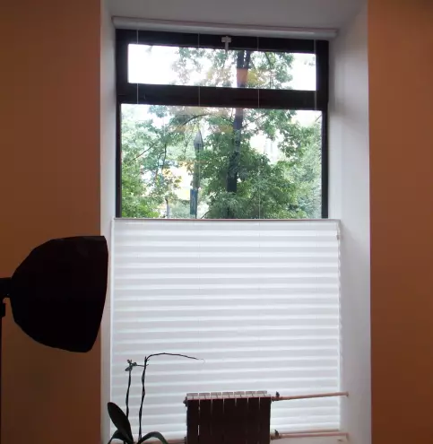 Pleated Home blinds - modern top down bottom up privacy shades on apartment windows manufactured by JP Blinds
